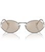 Miu Miu Women's MU 52YS54-X 54mm Oval Mirrored Sunglasses, Color:Silver/Ivory Mirror - Image 2