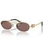Miu Miu Women's MU 54ZS53-Z 53mm Oval Mirrored Sunglasses, Color:Pale Gold/Brown Mirror - Image 1
