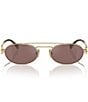 Miu Miu Women's MU 54ZS53-Z 53mm Oval Mirrored Sunglasses, Color:Pale Gold/Brown Mirror - Image 2