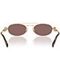 Miu Miu Women's MU 54ZS53-Z 53mm Oval Mirrored Sunglasses, Color:Pale Gold/Brown Mirror - Image 4