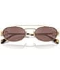 Miu Miu Women's MU 54ZS53-Z 53mm Oval Mirrored Sunglasses, Color:Pale Gold/Brown Mirror - Image 5