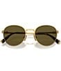Miu Miu Women's MU 55ZS50-X 50mm Round Sunglasses, Color:Gold/Dark Brown - Image 5