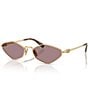 Miu Miu Women's MU 56ZS56-X 56mm Geometric Statement Sunglasses, Color:Gold/Light Purple Brown - Image 1