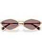 Miu Miu Women's MU 56ZS56-X 56mm Geometric Statement Sunglasses, Color:Gold/Light Purple Brown - Image 5