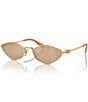 Miu Miu Women's MU 56ZS56-X 56mm Geometric Statement Sunglasses, Color:Gold/Light Orange Mirror - Image 1