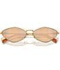 Miu Miu Women's MU 56ZS56-X 56mm Geometric Statement Sunglasses, Color:Gold/Light Orange Mirror - Image 5