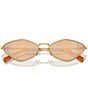Miu Miu Women's MU 56ZS56-X 56mm Geometric Statement Sunglasses, Color:Gold/Light Orange Mirror - Image 6