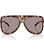 Miu Miu Women's MU A01S75-X 75mm Havana Wrap Statement Shield Sunglasses, Color:Havana/Light Purple Brown - Image 2