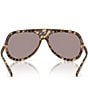 Miu Miu Women's MU A01S75-X 75mm Havana Wrap Statement Shield Sunglasses, Color:Havana/Light Purple Brown - Image 4