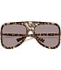 Miu Miu Women's MU A01S75-X 75mm Havana Wrap Statement Shield Sunglasses, Color:Havana/Light Purple Brown - Image 5