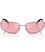 Miu Miu Women's MU A50S68-Z 69mm Oval Gradient Mirrored Sunglasses, Color:Silver/Pink Mirror Lilac - Image 2