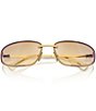 Miu Miu Women's MU A50S68-Z 69mm Oval Gradient Mirrored Sunglasses, Color:Gold/Yellow Gradient Gray Mirror - Image 5