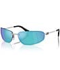 Miu Miu Women's MU A50S68-Z 69mm Oval Gradient Mirrored Sunglasses, Color:Silver/Light Green Mirror Blue - Image 1
