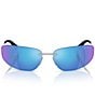 Miu Miu Women's MU A50S68-Z 69mm Oval Gradient Mirrored Sunglasses, Color:Silver/Light Green Mirror Blue - Image 2