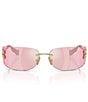 Miu Miu Women's MU A51S 75mm Rectangle Sunglasses - Image 2