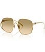 Miu Miu Women's MU57S5 57mm Square Sunglasses, Color:Gold/Yellow to Brown - Image 1