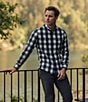 Color:Navy - Image 2 - City Flannel Performance Stretch Buffalo Plaid Long Sleeve Woven Shirt
