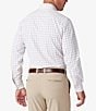 Color:White Everett Plaid - Image 2 - Leeward No-Tuck Performance Stretch Medium Plaid Long Sleeve Woven Shirt