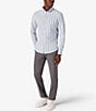 Color:White - Image 3 - Leeward No-Tuck Performance Stretch Pelham Plaid Long Sleeve Woven Shirt