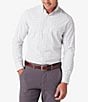 Color:White - Image 1 - Leeward Performance Stretch Hebron Plaid Long Sleeve Woven Shirt