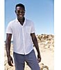 Color:White - Image 3 - Leeward Solid Performance Short-Sleeve Woven Shirt