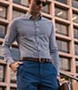 Color:Light Blue - Image 2 - Monaco Check Performance Stretch Long-Sleeve Woven Shirt