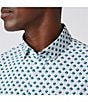 Mizzen+Main Performance Stretch Leeward Diamond Print Short Sleeve Woven Shirt, Color:White - Image 2
