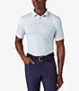 Color:White - Image 1 - Printed Performance Stretch Short Sleeve Polo Shirt