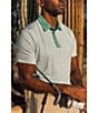 Color:Nile - Image 3 - Trim Fit Stripe Performance Stretch Short Sleeve Polo Shirt