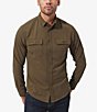 Color:Olive Branch - Image 1 - Upstate Flannel Solid Performance Stretch Long-Sleeve Woven Shirt