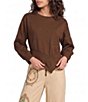 Mo Maya Crew Neck Long Sleeve Embroidered Sweater - Image 1
