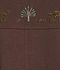 Mo Maya Cropped Embroidered Short Sleeve Crew Neck Tee - Image 4