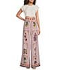 Mo Maya Jaipur Printed Flare High Rise Coordinating Pants - Image 3