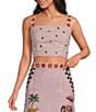 Mo Maya Jaipur Square Neck Cropped Bra Coordinating Top - Image 1