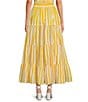 Mo Maya Coordinating Le Soleil Stripe Print Maxi Skirt, Color:Yellow - Image 2