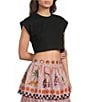 Mo Maya Leo Crop Embroidered Tee - Image 2