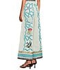Mo Maya Namaste Sunshine Coordinating Linen Blend Hand Printed Wide Leg Pants, Color:White - Image 4