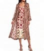 Mo Maya Ruby Floral Light Weight Long Jacket - Image 1