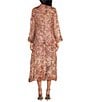 Mo Maya Ruby Floral Light Weight Long Jacket - Image 2