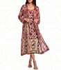 Mo Maya Ruby Floral Light Weight Long Jacket - Image 1