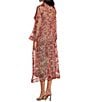 Mo Maya Ruby Floral Light Weight Long Jacket - Image 4