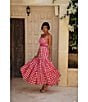Mo Maya Runa Gingham Check and Leopard Strap Print Square Neckline Sleeveless Maxi Dress, Color:Pink - Image 9