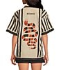 Mo Maya Sonoran Coordinating Snake Print Collared Button Down Top, Color:Beige/Black - Image 2