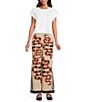 Mo Maya Sonoran Snake Print Wide Leg Pants, Color:Beige/Black - Image 3