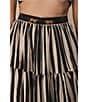 Mo Maya Sonoran Stripe Tiered Maxi Skirt, Color:White - Image 4