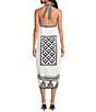 Mo Maya Tara Hand Block Print Halter Midi Dress, Color:White - Image 2