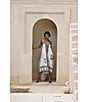 Mo Maya Tara Hand Block Print Halter Midi Dress, Color:White - Image 5