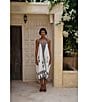 Mo Maya Tara Hand Block Print Halter Midi Dress, Color:White - Image 9