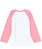 Color:Pink - Image 2 - Big Girls 7-16 Long-Sleeve Doll Silhouette Graphic Raglan T-Shirt
