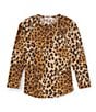Color:Cheetah - Image 1 - Big Girls 7-16 Long-Sleeve Pocket Top
